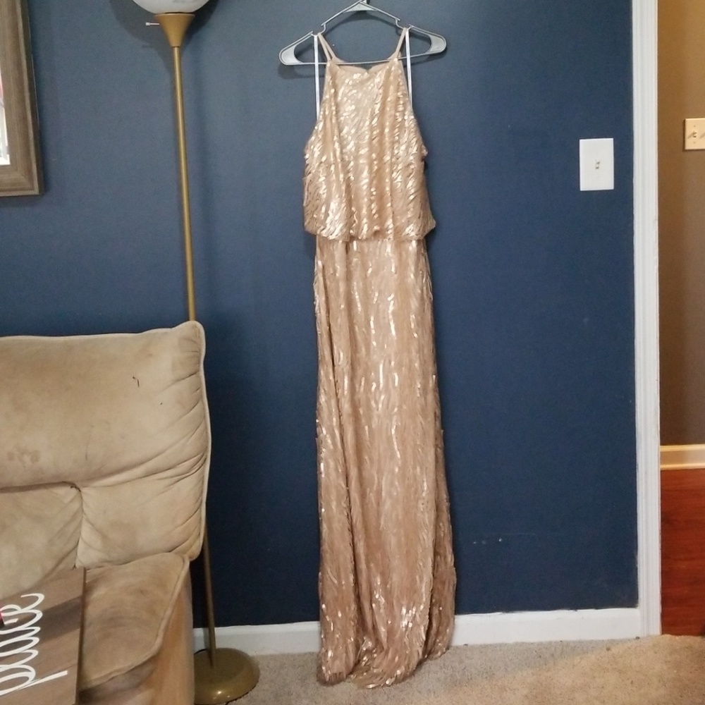 Rose Gold Donna Morgan Dress from BHLDN